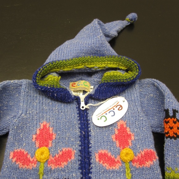 E.C.C. Ecuadorian Clothing Company Hooded Wool Blend Full Zip Sweater Jacket - Picture 4 of 12